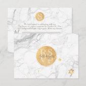 PixDezines RSVP Marble+Faux Gold Bar Mitzvah ✡ (Voorkant / Achterkant)