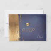 PixDezines RSVP Marine Blauw Mitzvah ✡ (Voorkant)