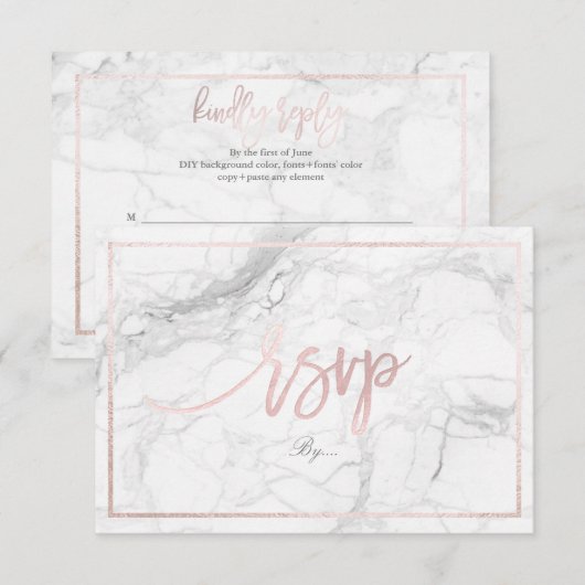 PixDezines RSVP Marmer/Blush Pink (Voorkant / Achterkant)