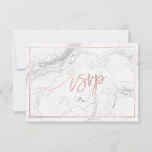 PixDezines RSVP Marmer/Blush Pink Kaartje (Voorkant)