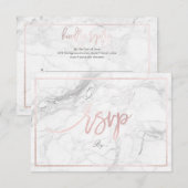 PixDezines RSVP Marmer/Blush Pink Kaartje (Voorkant / Achterkant)