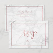 PixDezines RSVP Marmer/Faux Roos Gold Kaartje (Voorkant / Achterkant)