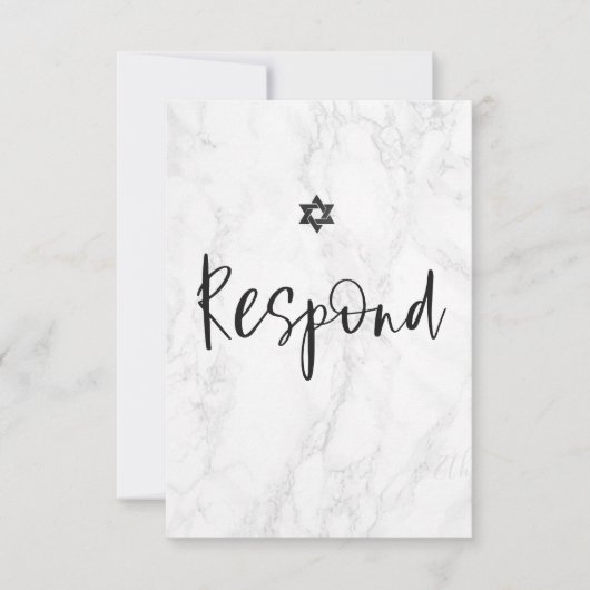 PixDezines RSVP Marmeren Bar Mitzvah ✡ (Voorkant)