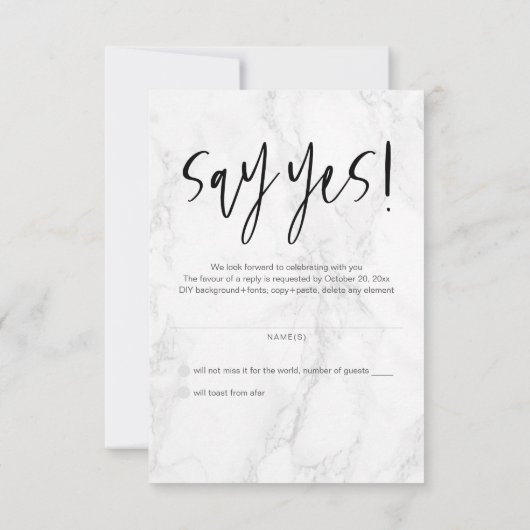 PixDezines RSVP Marmeren Bar Mitzvah ✡ (Achterkant)