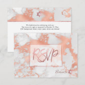 PixDezines RSVP Marmeren Roos Gouden Bat Mitswa ✡ (Voorkant / Achterkant)