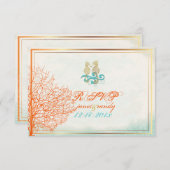 PixDezines rsvp maui coral+seahorse, strandpartij (Voorkant / Achterkant)