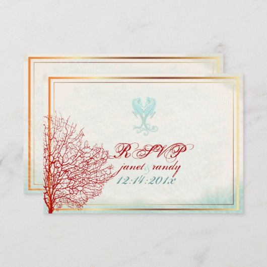 PixDezines rsvp maui coral+seahorse, strandpartij (Voorkant / Achterkant)