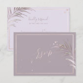 PixDezines RSVP Mauve Palms Doe-het-zelf-achtergro Kaartje (Voorkant / Achterkant)