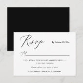 PixDezines RSVP met maaltijden, elegante kalligraf (Voorkant / Achterkant)