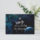 PixDezines RSVP Midnight Sky Bar Mitzvah ✡ (Staand voorkant)