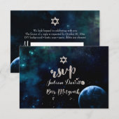 PixDezines RSVP Midnight Sky Bar Mitzvah ✡ (Voorkant / Achterkant)