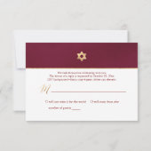 PixDezines RSVP minimalist Dahlia Red Mitzvah ✡ (Achterkant)