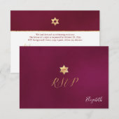 PixDezines RSVP minimalist Dahlia Red Mitzvah ✡ Kaartje (Voorkant / Achterkant)