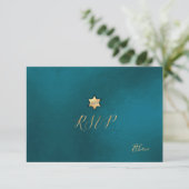 PixDezines RSVP minimalistische Blauwgroen groene  (Staand voorkant)