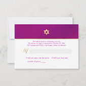 PixDezines RSVP minimalistische Fuschia Mitzvah ✡ (Achterkant)