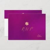 PixDezines RSVP minimalistische Fuschia Mitzvah ✡ (Voorkant / Achterkant)