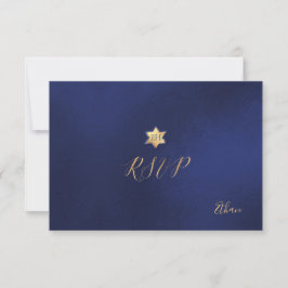 PixDezines RSVP minimalistische Navy Blue Mitzvah 