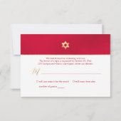 PixDezines RSVP minimalistische rode Mitzvah ✡ Kaartje (Achterkant)