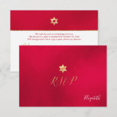 PixDezines RSVP minimalistische rode Mitzvah ✡ Kaartje (Voorkant / Achterkant)