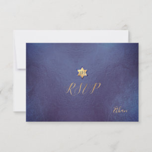 PixDezines RSVP minimalistische Stusty Blue Mitzva