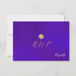 PixDezines RSVP minimalistische ultraviolette Mitz Kaartje