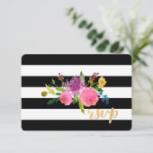 PixDezines rsvp mitswa/DIYstripes/floral Kaartje (Staand voorkant)