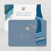 PixDezines rsvp mitzvah/Blauwgroen Blue Tallit (Voorkant / Achterkant)