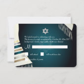 PixDezines RSVP Mitzvah/blauwgroen tallit/diy acht Kaart (Achterkant)