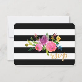 PixDezines rsvp mitzvah/DIYstrepen/bloem Kaartje