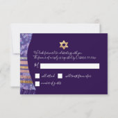 PixDezines rsvp mitzvah/Paars Tallit Kaart (Achterkant)