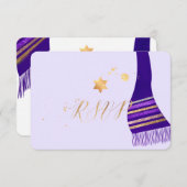 PixDezines rsvp mitzvah/Paarse Tallit (Voorkant / Achterkant)