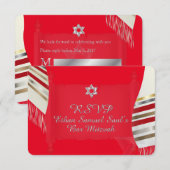 PixDezines RSVP MITZVAH/RED TALLIT/DIY Background Kaartje (Voorkant / Achterkant)
