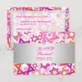 PixDezines rsvp mod stars/bar mitswa/roze/zilver (Voorkant / Achterkant)