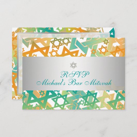 PixDezines rsvp mod stars/bar mitswa/sinaasappel+b (Voorkant / Achterkant)