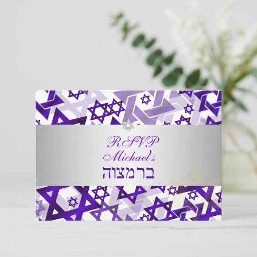 PixDezines rsvp mod stars/bar mitswa/violet (Staand voorkant)