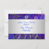 PixDezines rsvp mod sterren/Bar Mitzvah/violet (Voorkant)