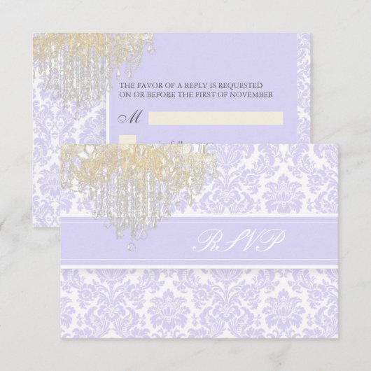 PixDezines rsvp moiré damask+Chandelier/paars (Voorkant / Achterkant)