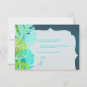 PixDezines rsvp Monstera/Lime+Aqua Kaartje (Achterkant)