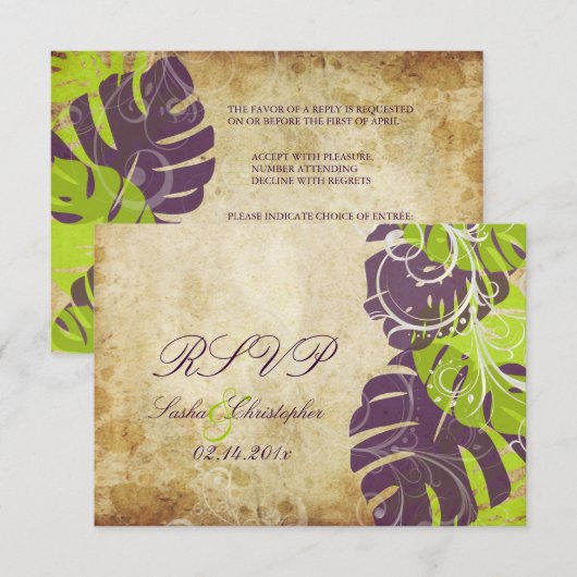 PixDezines rsvp Monstera, Tropische Foliage+Swirls (Voorkant / Achterkant)