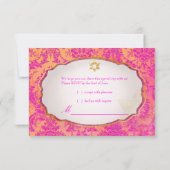 PixDezines rsvp natasha damask/Bat Mitzvah Kaart (Achterkant)