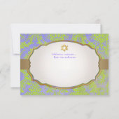 PixDezines rsvp natasha damask/Bat Mitzvah Kaart (Achterkant)
