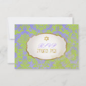 PixDezines rsvp natasha damask/Bat Mitzvah Kaart (Voorkant)