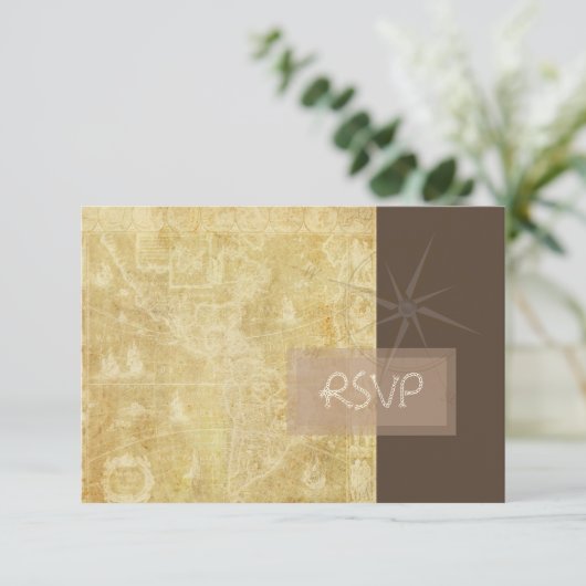 PixDezines rsvp  Nautical Map+compass (Staand voorkant)