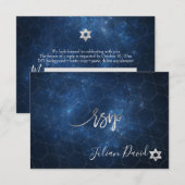 PixDezines RSVP Nebula Galaxy Space Bar Mitzvah ✡ Kaartje (Voorkant / Achterkant)