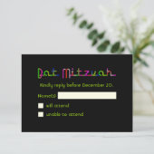 PixDezines Rsvp Neon Lights/Vegas/Bat Mitzvah (Staand voorkant)