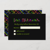 PixDezines Rsvp Neon Lights/Vegas/Bat Mitzvah (Voorkant / Achterkant)