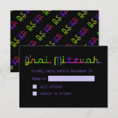 PixDezines RSVP Neon Sign B'nai Mitzvah (Voorkant / Achterkant)