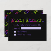 PixDezines RSVP Neon Sign B'not Mitzvah (Voorkant / Achterkant)