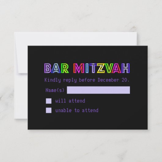 PixDezines RSVP Neon Sign Mitzvah (Voorkant)