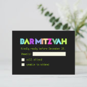 PixDezines RSVP Neonlichten/Vegas stijl/Mitzvah (Staand voorkant)